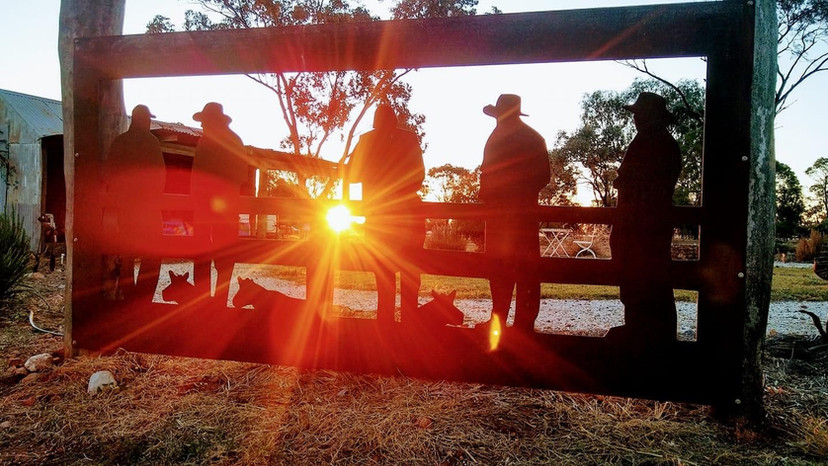 Steel and Wire Sculptures surround the grounds